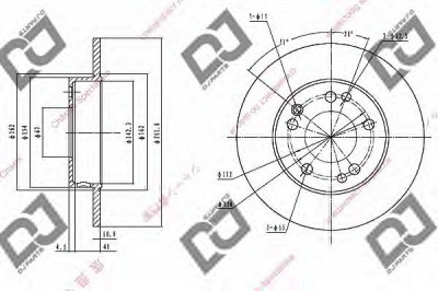 DJ PARTS bd1115 -  Тормозной диск
